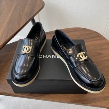 Chanel Brushed Calfskin Loafers CH9337 Black 2025 (KL-25090337)