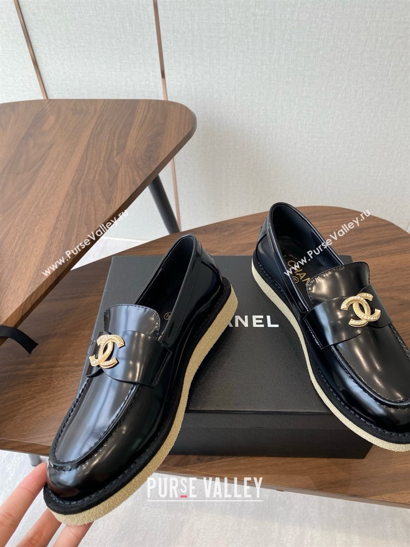 Chanel Brushed Calfskin Loafers CH9337 Black 2025 (KL-25090337)