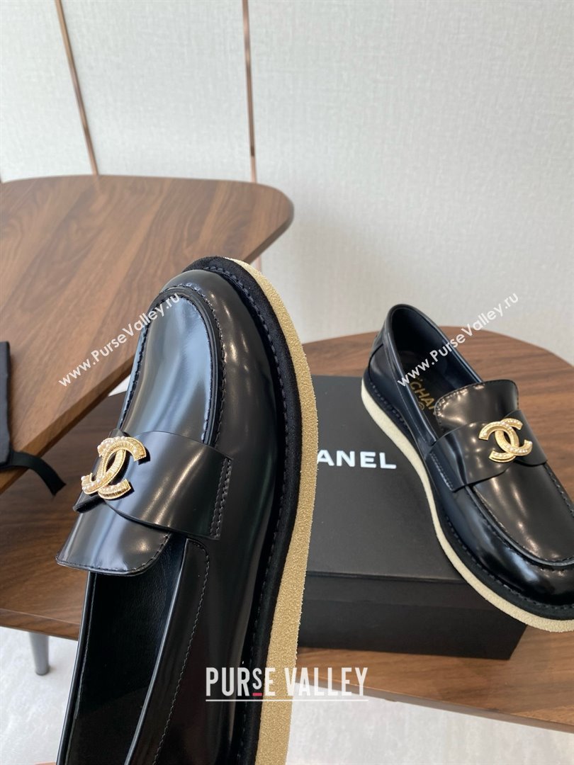 Chanel Brushed Calfskin Loafers CH9337 Black 2025 (KL-25090337)