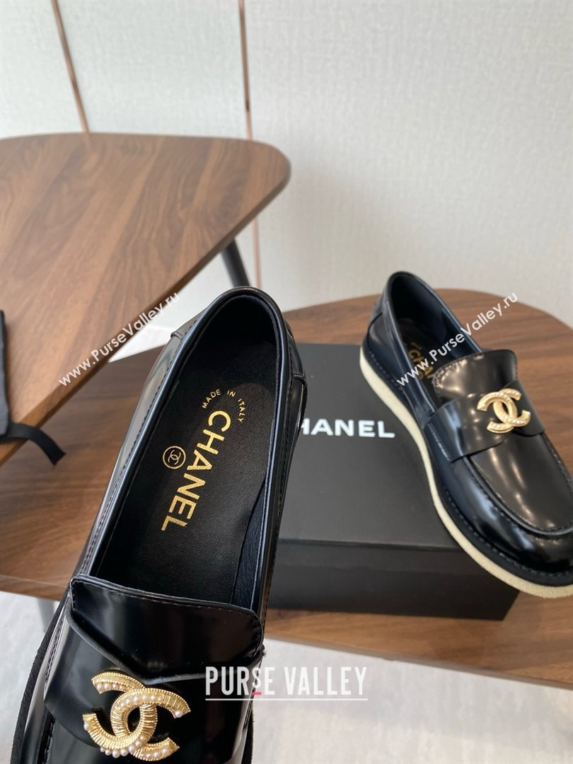 Chanel Brushed Calfskin Loafers CH9337 Black 2025 (KL-25090337)