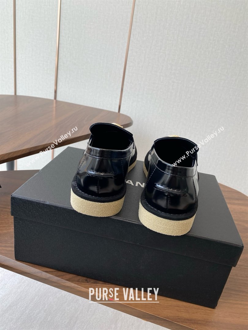 Chanel Brushed Calfskin Loafers CH9337 Black 2025 (KL-25090337)