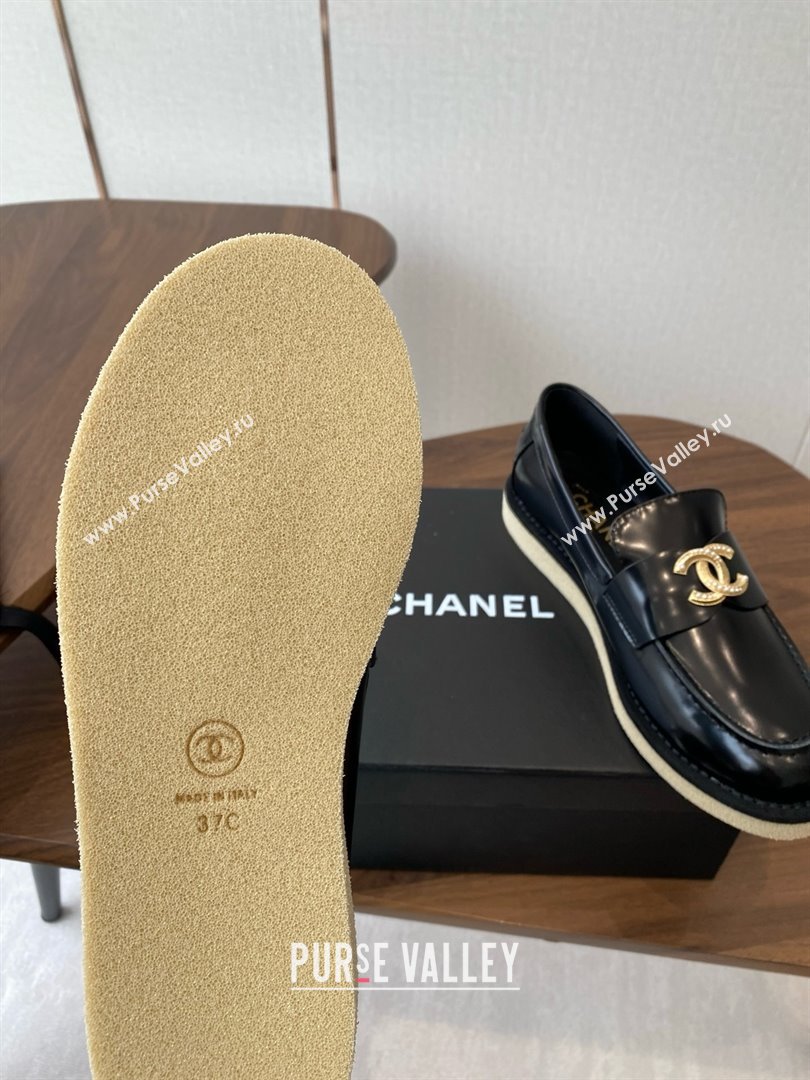 Chanel Brushed Calfskin Loafers CH9337 Black 2025 (KL-25090337)