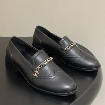 Chanel Calfskin Loafers with Chain CH9339 Black 2025 (MD-25090339)