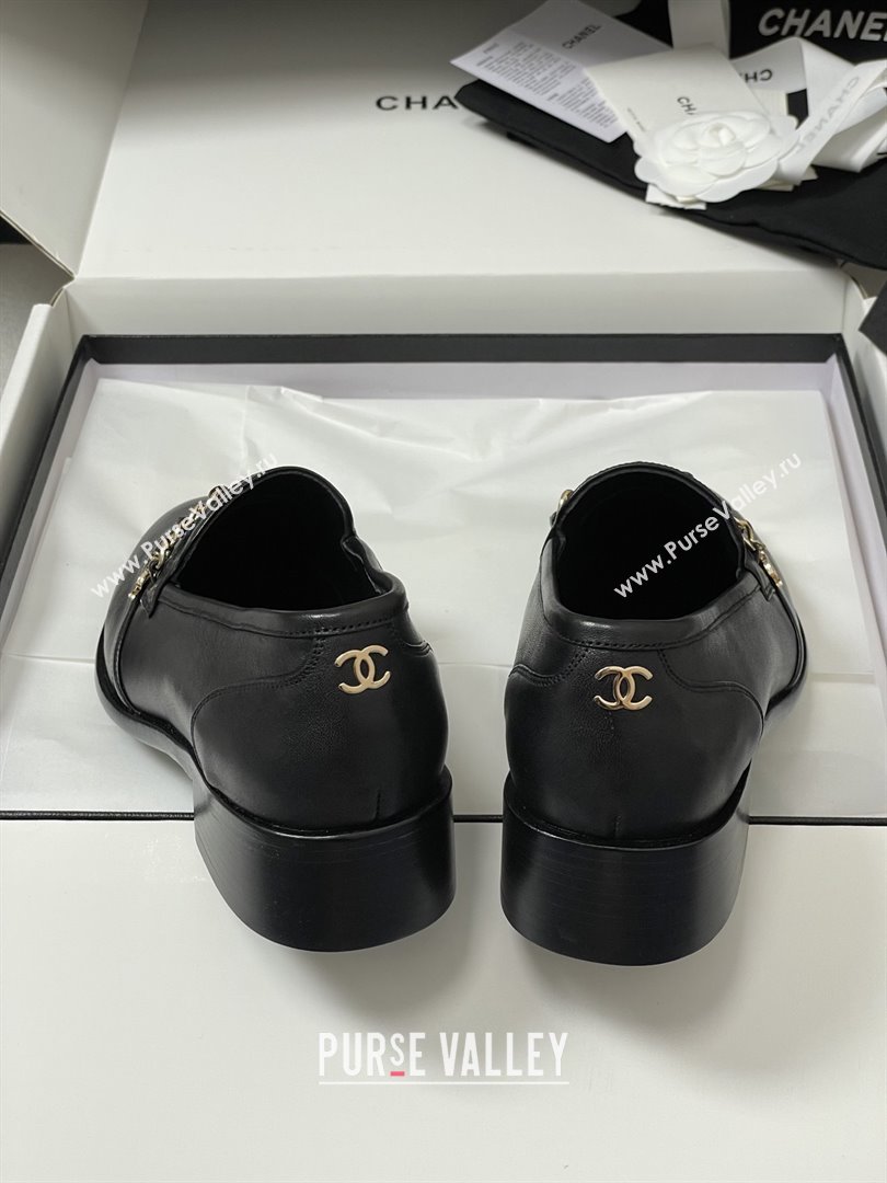 Chanel Calfskin Loafers with Chain CH9339 Black 2025 (MD-25090339)