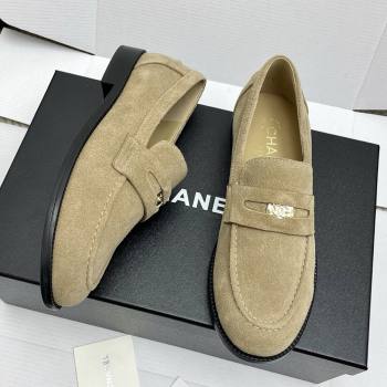 Chanel Mocassins Loafers in Suede G46362 Light Brown 2025 (KL-25090321)