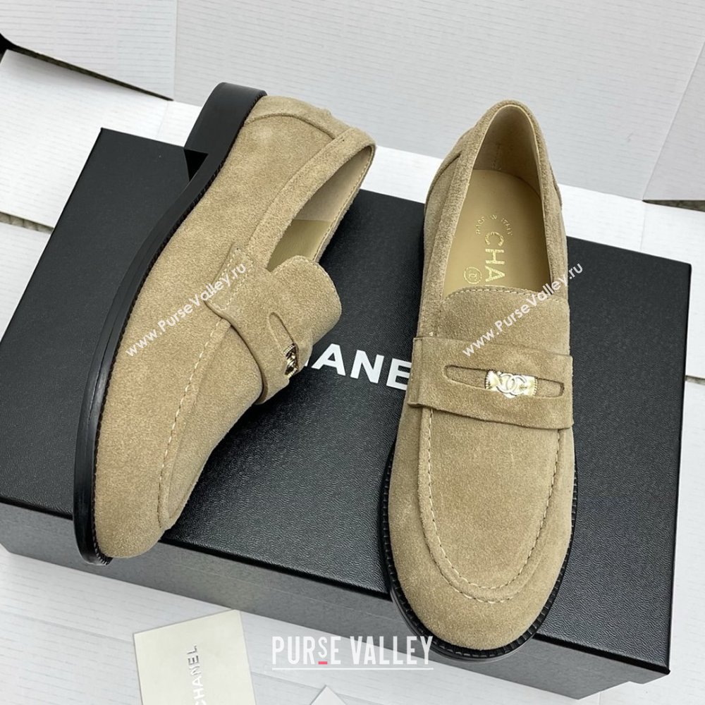 Chanel Mocassins Loafers in Suede G46362 Light Brown 2025 (KL-25090321)