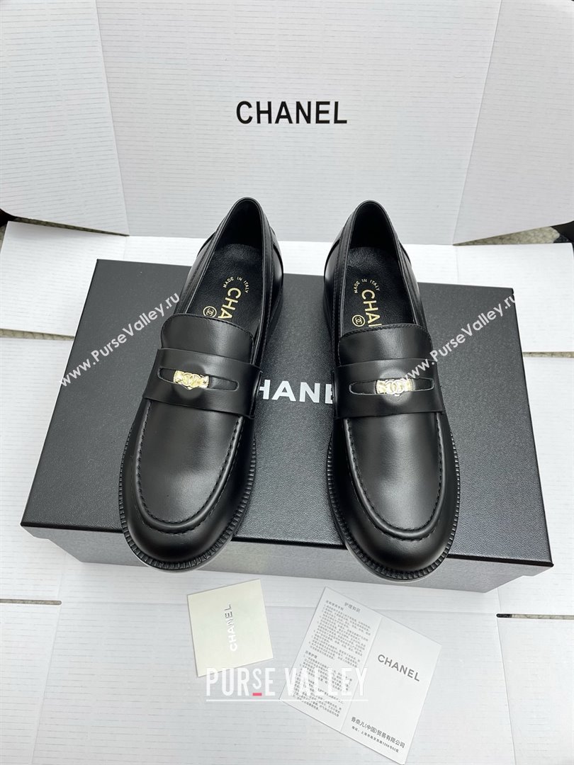 Chanel Mocassins Loafers in Smooth Calfskin G46362 Black 2025 (KL-25090324)
