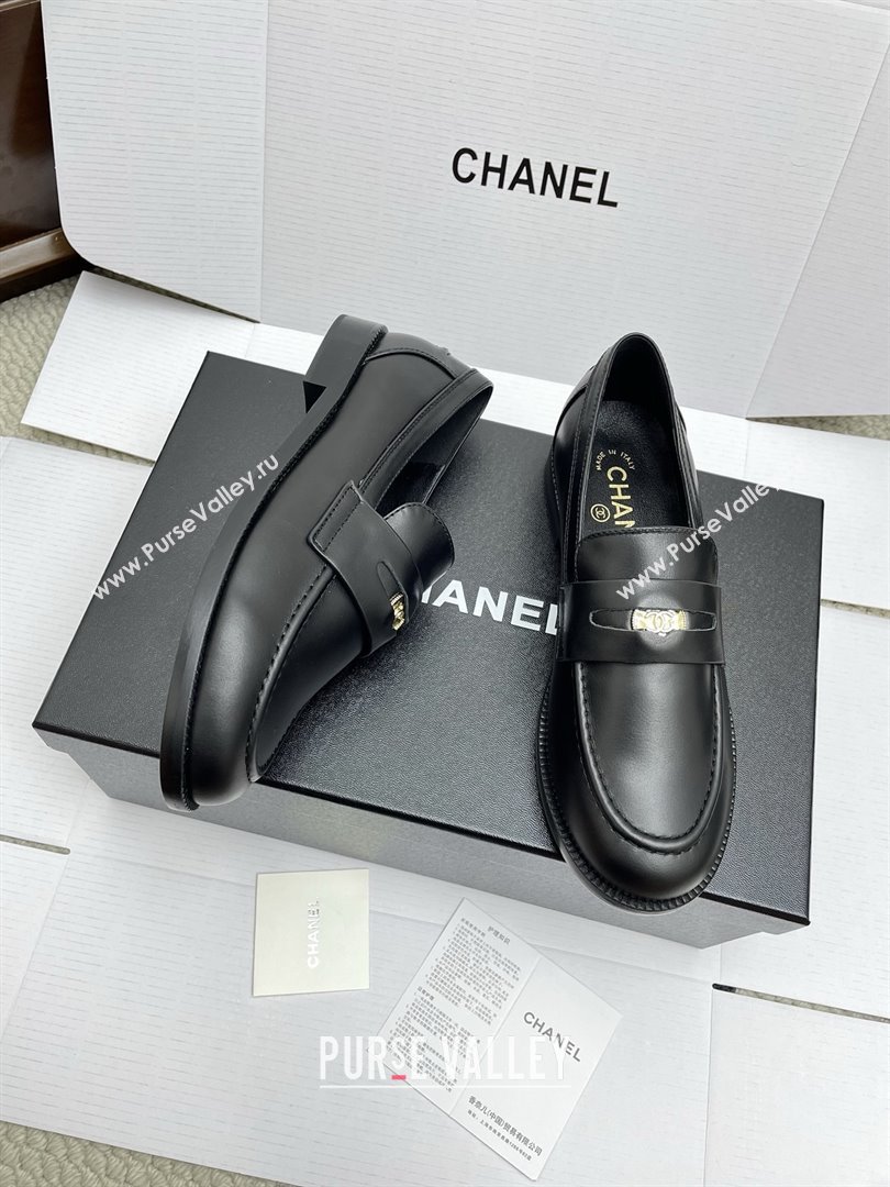 Chanel Mocassins Loafers in Smooth Calfskin G46362 Black 2025 (KL-25090324)