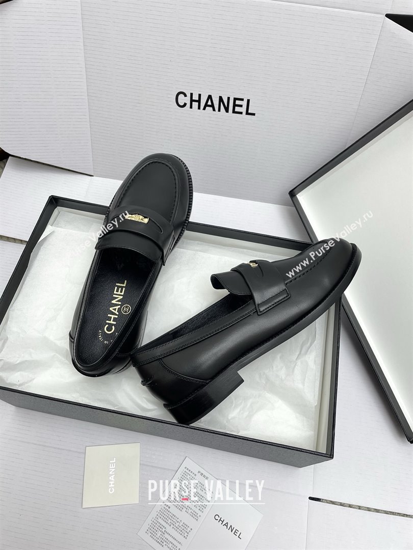 Chanel Mocassins Loafers in Smooth Calfskin G46362 Black 2025 (KL-25090324)