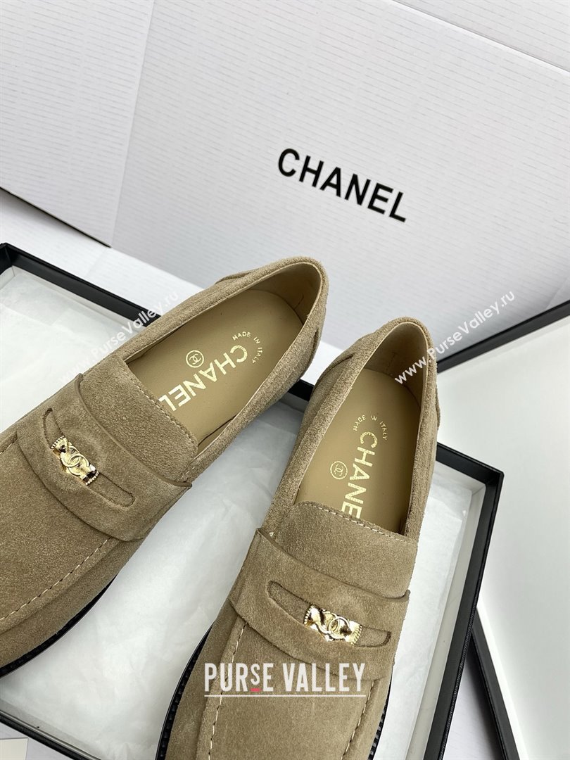 Chanel Mocassins Loafers in Suede G46362 Light Brown 2025 (KL-25090321)