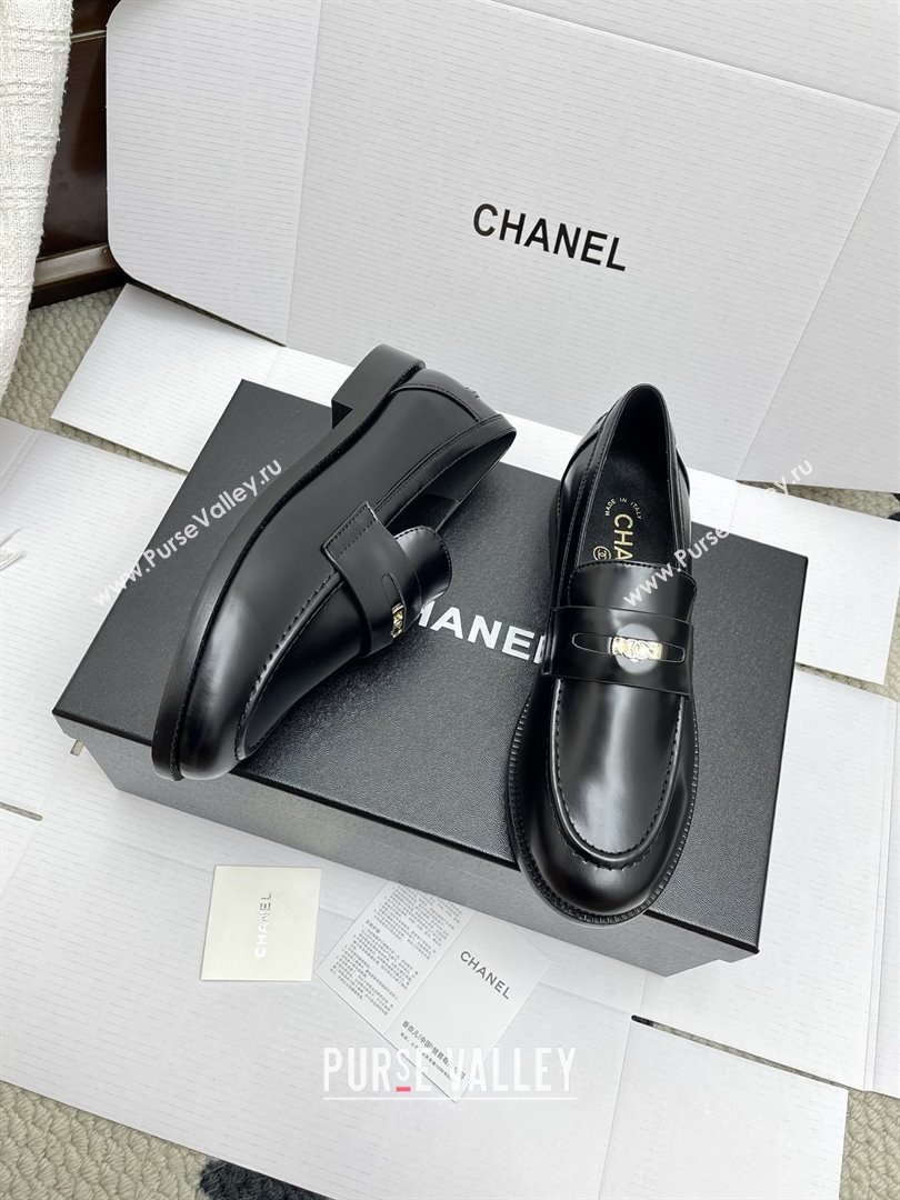 Chanel Mocassins Loafers in Shiny Calfskin G46362 Black 2025 (KL-25090326)