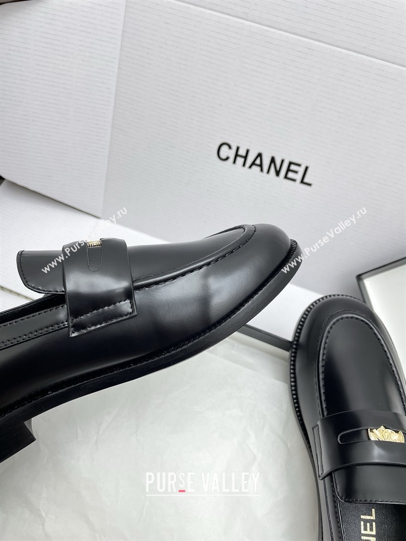 Chanel Mocassins Loafers in Shiny Calfskin G46362 Black 2025 (KL-25090326)