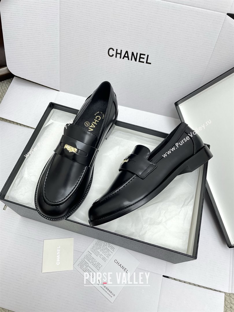Chanel Mocassins Loafers in Shiny Calfskin G46362 Black 2025 (KL-25090326)