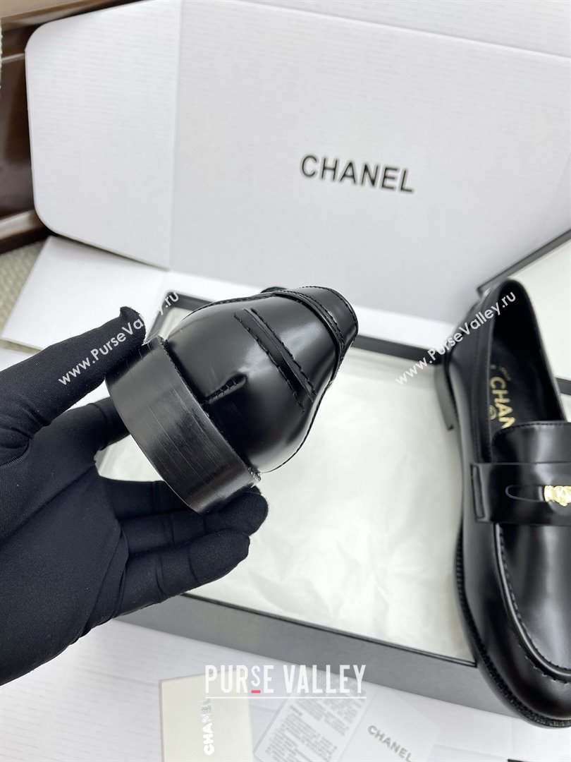Chanel Mocassins Loafers in Shiny Calfskin G46362 Black 2025 (KL-25090326)