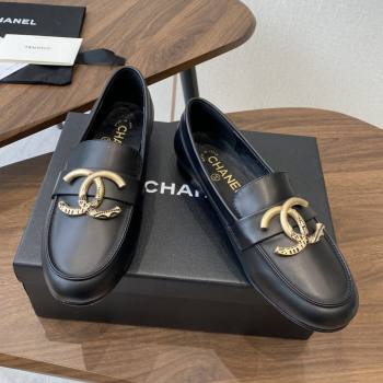 Chanel Calfskin Loafers with CC Logo CH9327 Black 2025 (KL-25090327)