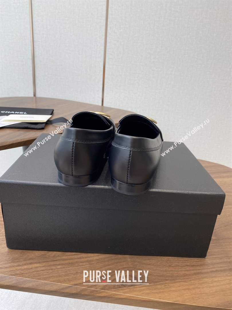 Chanel Calfskin Loafers with CC Logo CH9327 Black 2025 (KL-25090327)