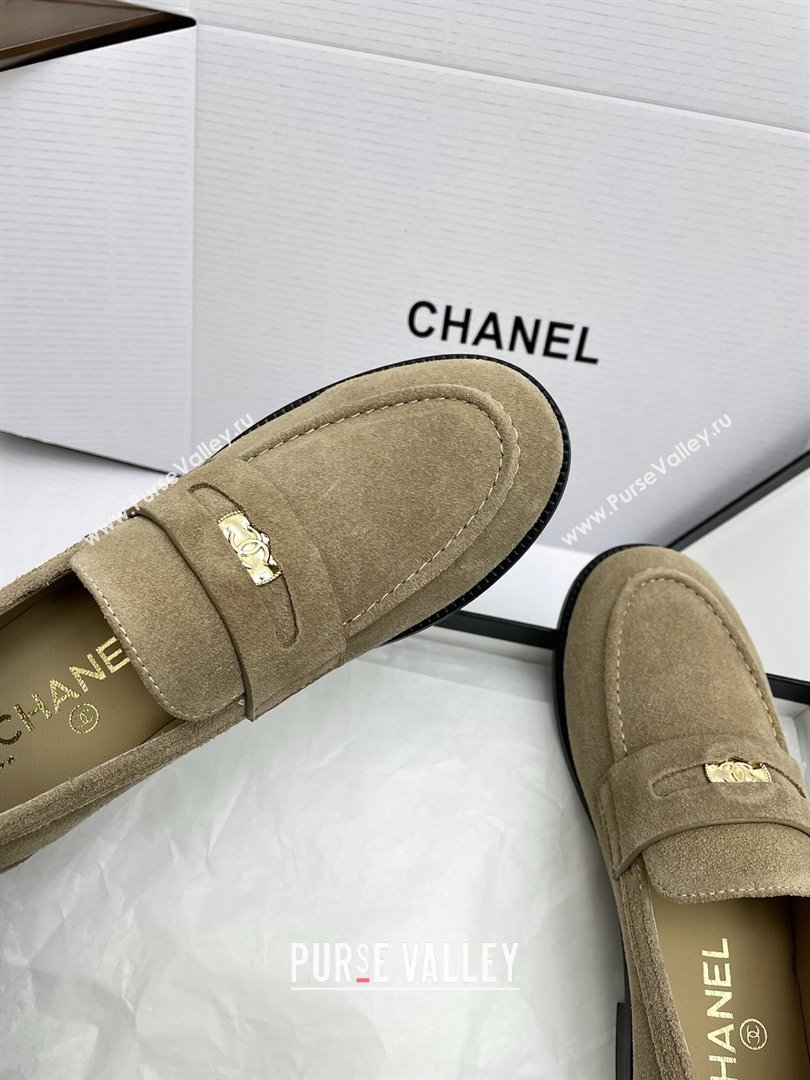 Chanel Mocassins Loafers in Suede G46362 Light Brown 2025 (KL-25090321)