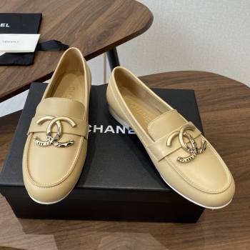 Chanel Calfskin Loafers with CC Logo CH9329 Beige 2025 (KL-25090329)