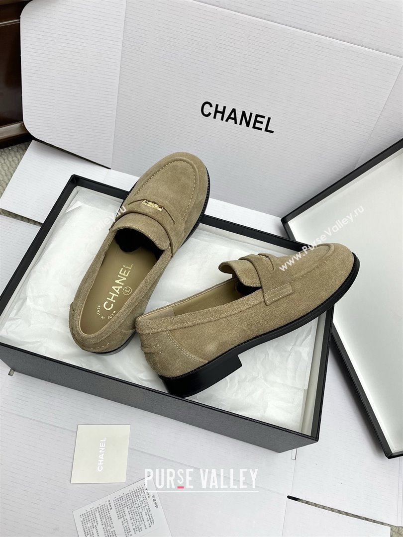 Chanel Mocassins Loafers in Suede G46362 Light Brown 2025 (KL-25090321)