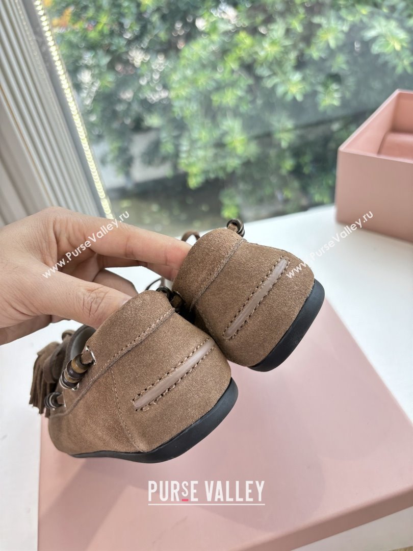 Miu Miu Suede Tassel Loafers 5D518E Light Brown 2025 (MD-25090607)