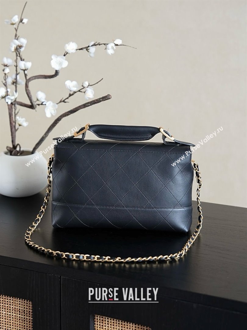 Chanel Lambskin Large Flap Bag with Top Handle AS5637 Black 2025 (YEZI-25090615)