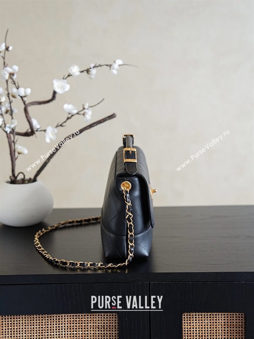 Chanel Lambskin Large Flap Bag with Top Handle AS5637 Black 2025 (YEZI-25090615)