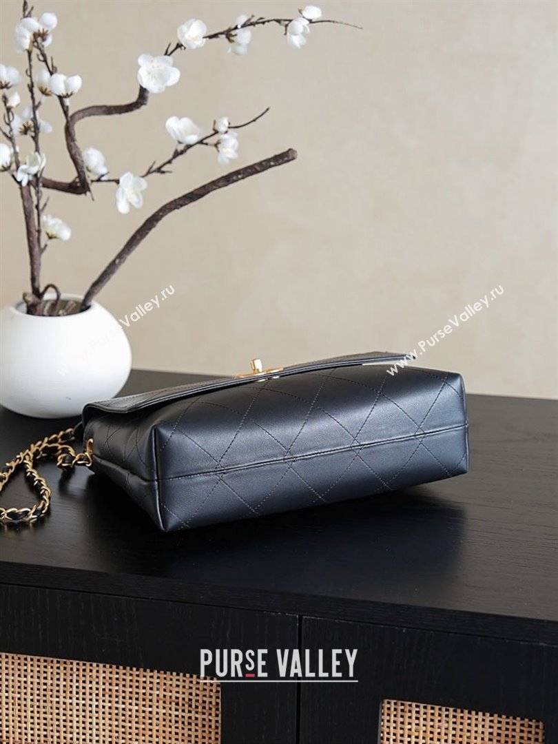 Chanel Lambskin Large Flap Bag with Top Handle AS5637 Black 2025 (YEZI-25090615)