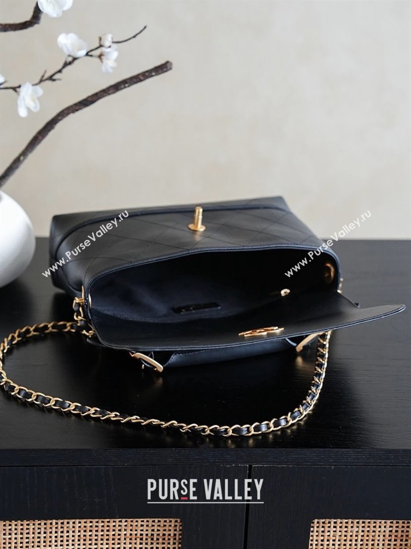 Chanel Lambskin Large Flap Bag with Top Handle AS5637 Black 2025 (YEZI-25090615)