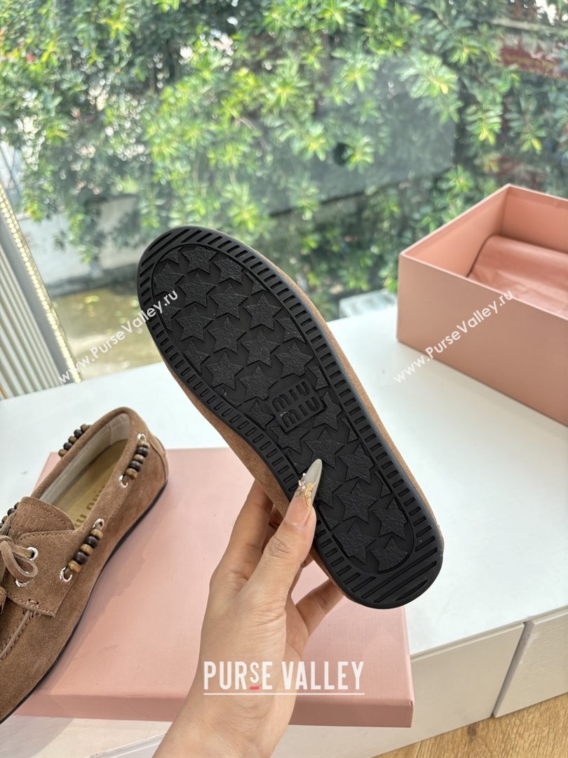 Miu Miu Suede Tassel Loafers 5D518E Light Brown 2025 (MD-25090607)