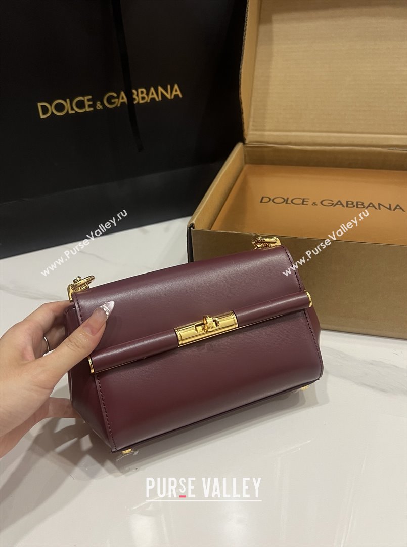 Dolce Gabbana Marlene Shoulder Bag in Calfskin Burgundy 2025 (TZ-25091804)