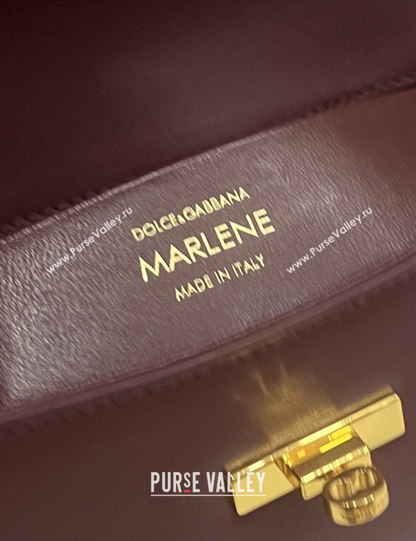 Dolce Gabbana Marlene Shoulder Bag in Calfskin Burgundy 2025 (TZ-25091804)