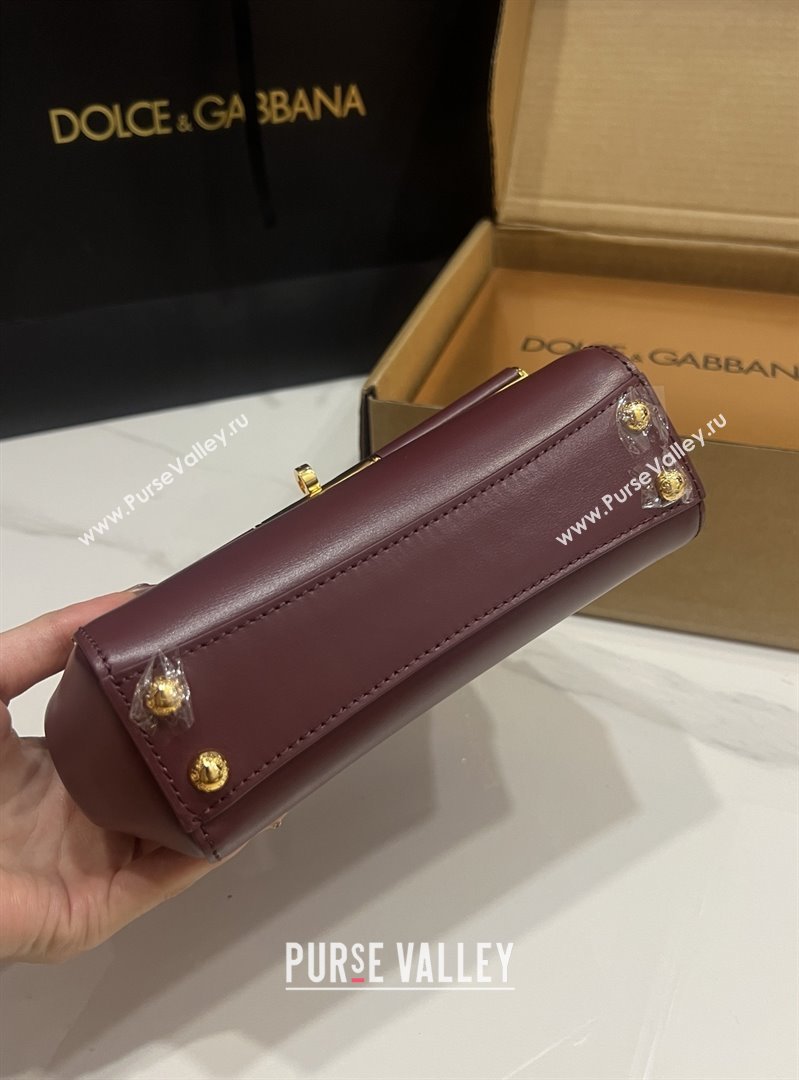 Dolce Gabbana Marlene Shoulder Bag in Calfskin Burgundy 2025 (TZ-25091804)