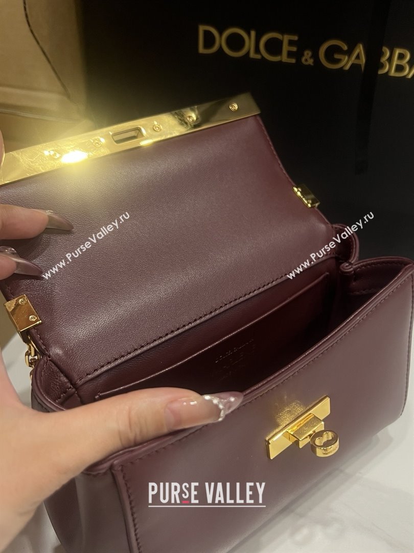 Dolce Gabbana Marlene Shoulder Bag in Calfskin Burgundy 2025 (TZ-25091804)