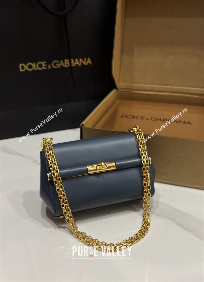 Dolce Gabbana Marlene Shoulder Bag in Calfskin Deep Blue 2025 (TZ-25091805)