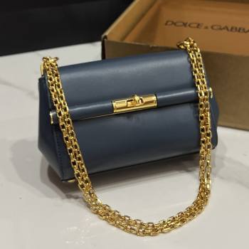 Dolce Gabbana Marlene Shoulder Bag in Calfskin Deep Blue 2025 (TZ-25091805)