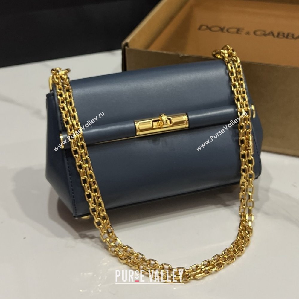 Dolce Gabbana Marlene Shoulder Bag in Calfskin Deep Blue 2025 (TZ-25091805)