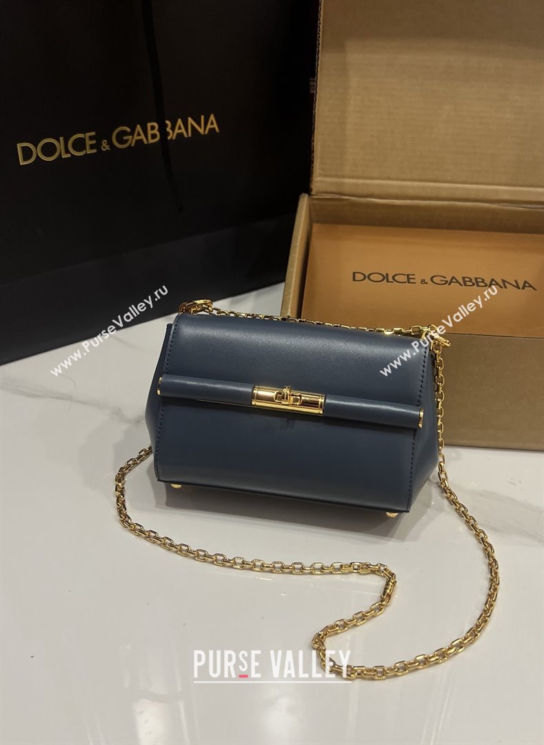 Dolce Gabbana Marlene Shoulder Bag in Calfskin Deep Blue 2025 (TZ-25091805)