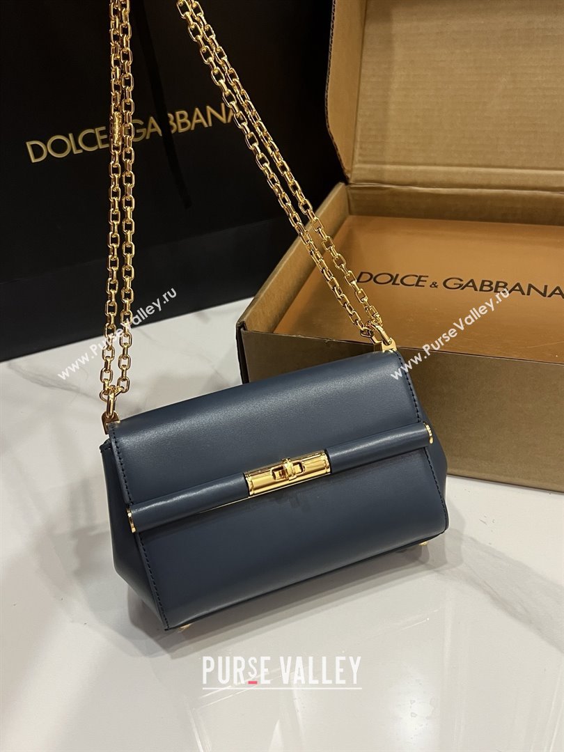 Dolce Gabbana Marlene Shoulder Bag in Calfskin Deep Blue 2025 (TZ-25091805)