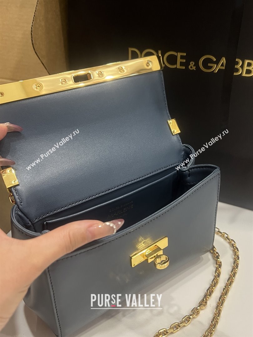 Dolce Gabbana Marlene Shoulder Bag in Calfskin Deep Blue 2025 (TZ-25091805)