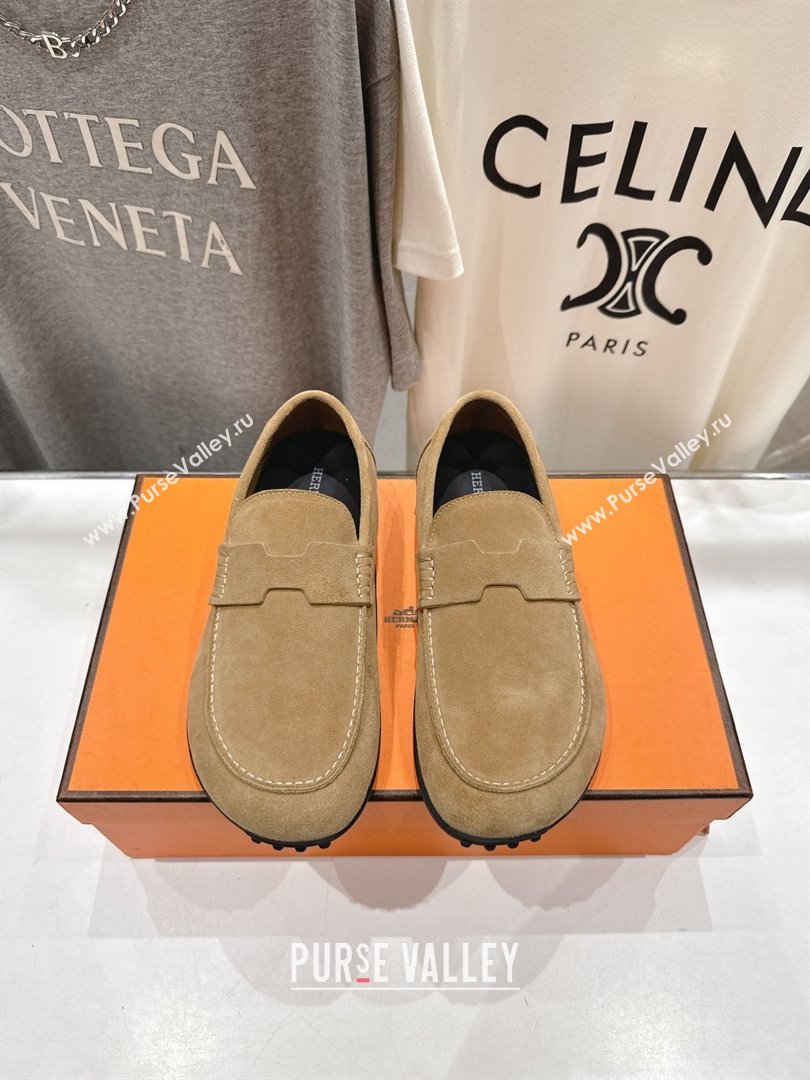 Hermes Lazy Loafers in Suede H090802 Brown 2025 (MD-25090802)