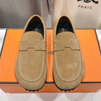 Hermes Lazy Loafers in Suede H090802 Brown 2025 (MD-25090802)