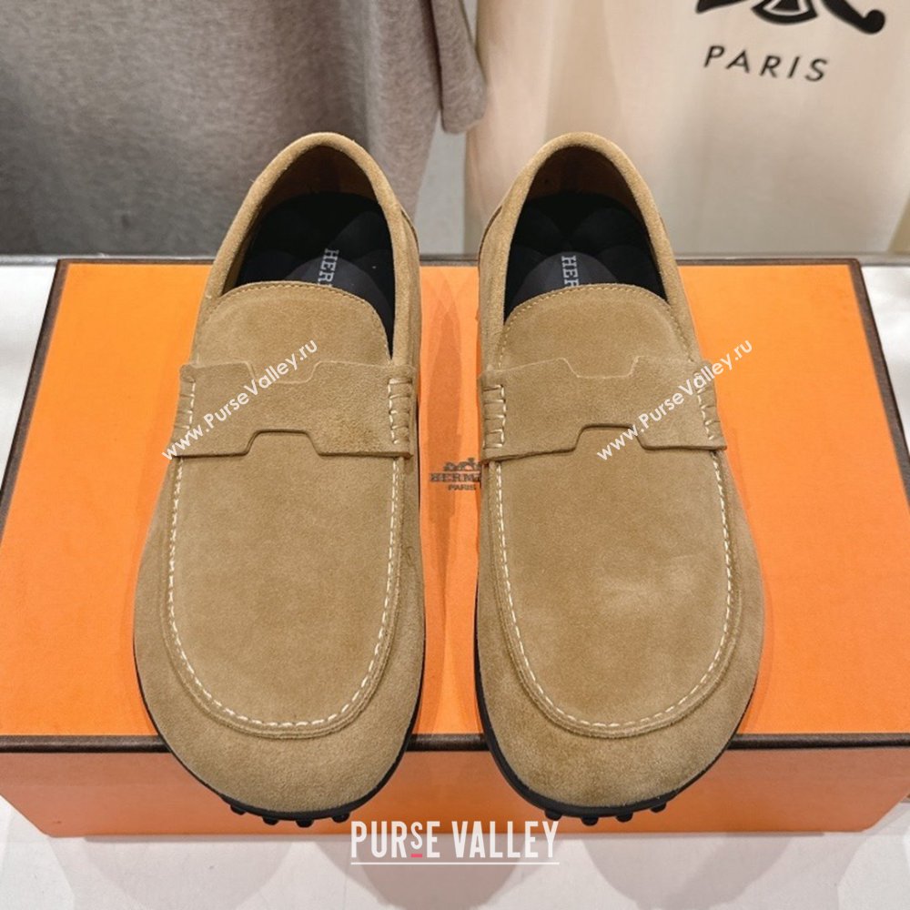 Hermes Lazy Loafers in Suede H090802 Brown 2025 (MD-25090802)
