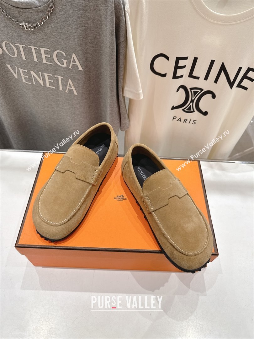 Hermes Lazy Loafers in Suede H090802 Brown 2025 (MD-25090802)
