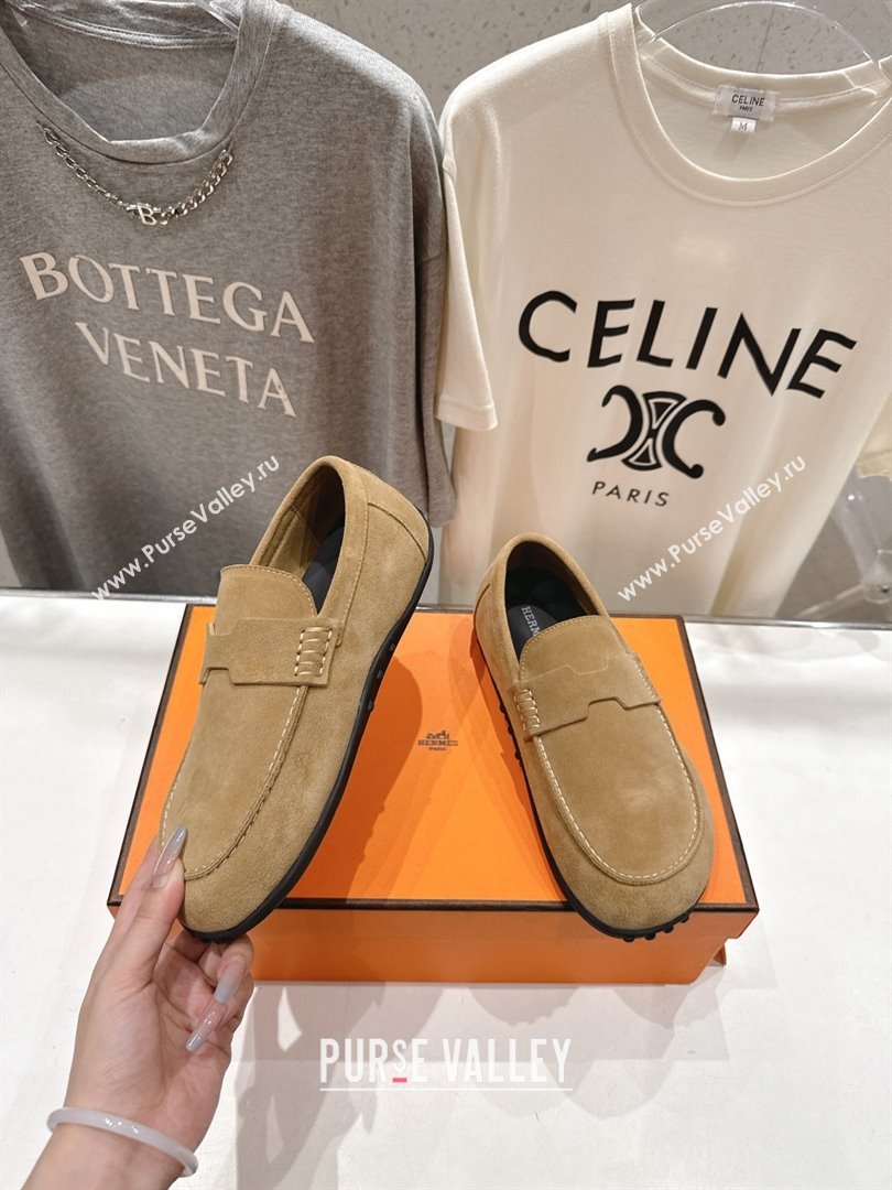 Hermes Lazy Loafers in Suede H090802 Brown 2025 (MD-25090802)