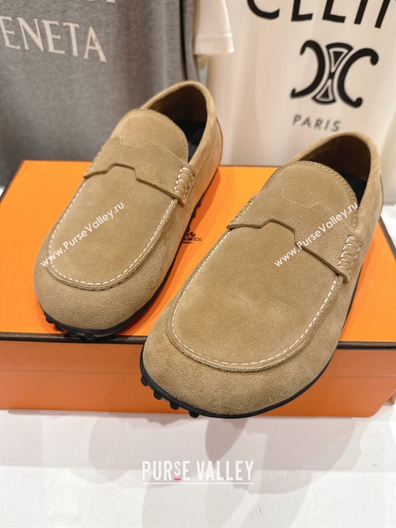 Hermes Lazy Loafers in Suede H090802 Brown 2025 (MD-25090802)