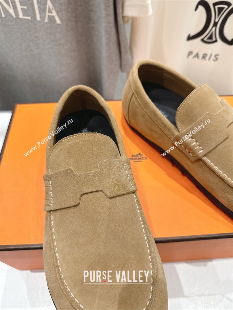 Hermes Lazy Loafers in Suede H090802 Brown 2025 (MD-25090802)