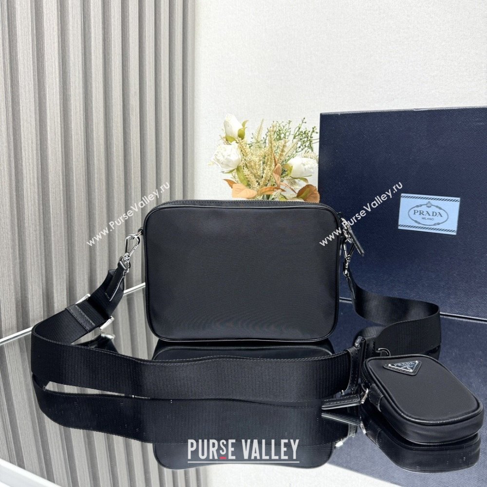 Prada Re-Nylon and Saffiano Leather Shoulder Bag 2VH133 Black 2025 (YZ-25091001)