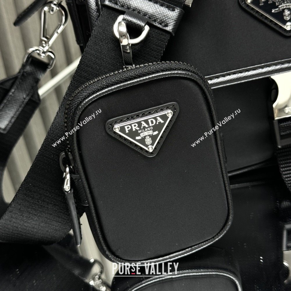 Prada Re-Nylon and Saffiano Leather Shoulder Bag 2VH133 Black 2025 (YZ-25091001)