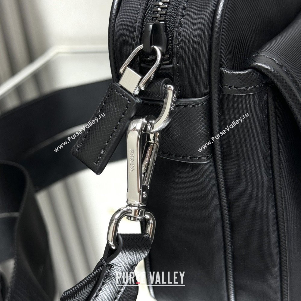 Prada Re-Nylon and Saffiano Leather Shoulder Bag 2VH133 Black 2025 (YZ-25091001)