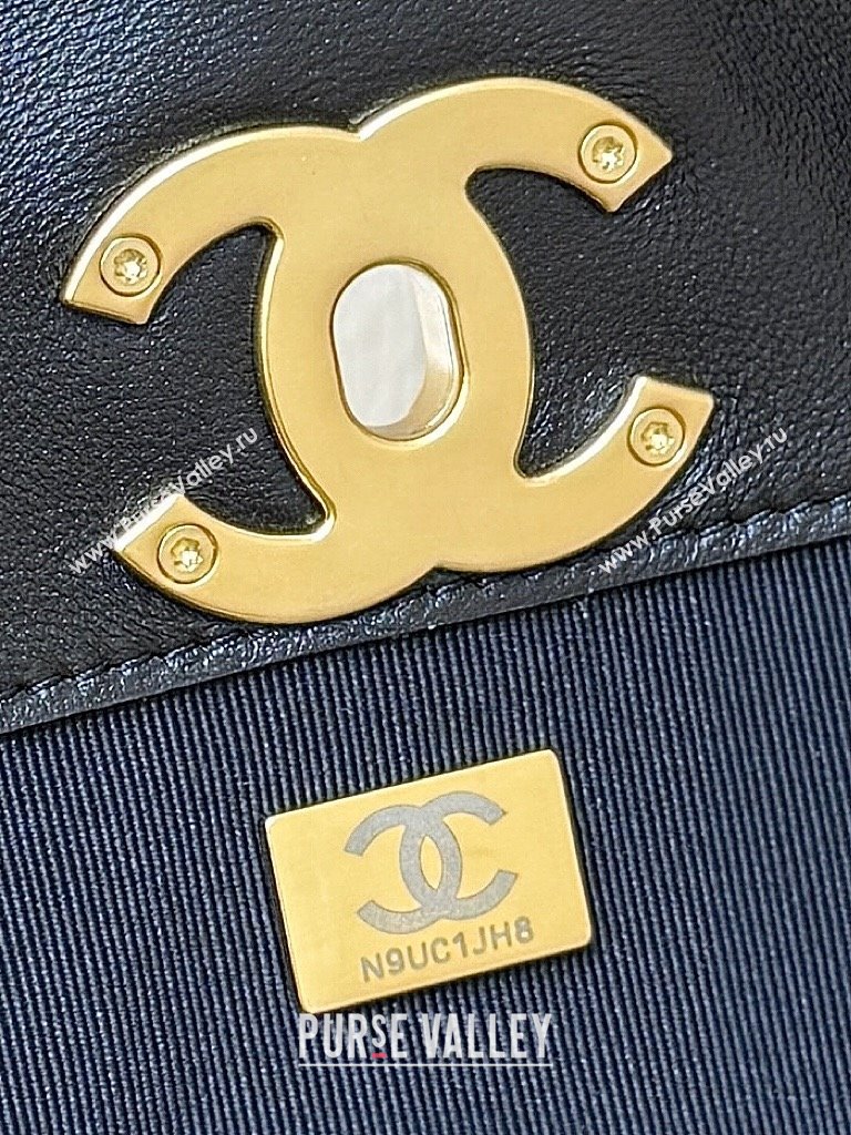 Chanel Suede Calfskin Shiny Lambskin Shopping Bag AS5657 Beige/Black 2025 Top Quality (SHUNY-25091110)